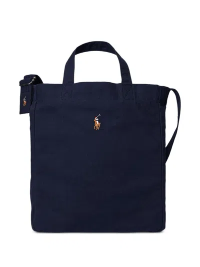 Polo Ralph Lauren Tote Bag "lou" With Embroidered Logo In Blue