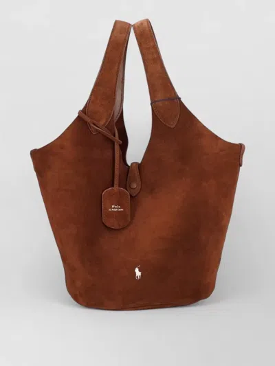 Polo Ralph Lauren Tote Bag Structured Design Suede Finish