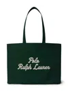 Polo Ralph Lauren Cotton Logo Tote Bag In Green