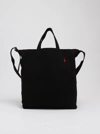 Polo Ralph Lauren Tote Large Canvas Tote In Black