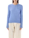 Polo Ralph Lauren Touch Julianna Cable-knit Sweater In Blue