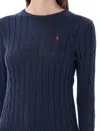 Polo Ralph Lauren Touch Julianna Cable-knit Sweater In Blue