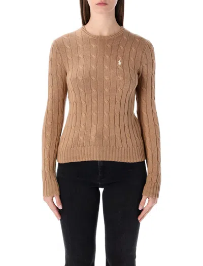 Polo Ralph Lauren Touch Julianna Cable-knit Sweater In Brown