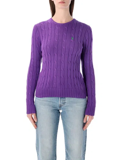 Polo Ralph Lauren Touch Julianna Cable-knit Sweater In Purple