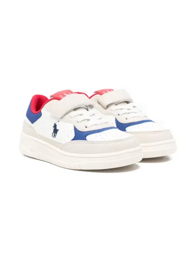 Polo Ralph Lauren Kids' Touch-strap Sneakers In White