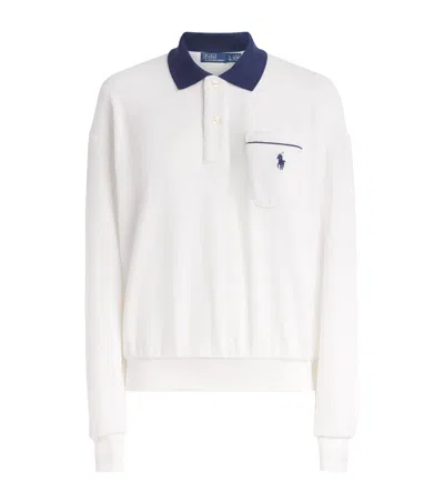 Polo Ralph Lauren Towelling Polo Pony Sweatshirt In White