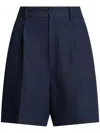Polo Ralph Lauren Tracy Silk Shantung Shorts In Blue
