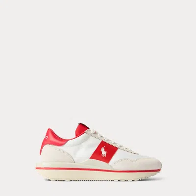 Polo Ralph Lauren Train 89 Leather & Canvas Trainer In White
