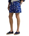 Polo Ralph Lauren Traveler Straight-leg Mid-length Floral-print Seersucker Swim Shorts In Blue Multi