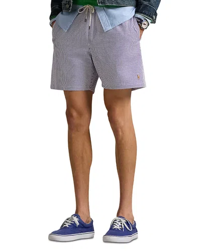 Polo Ralph Lauren Traveler Seersucker Swim Trunks In Blue