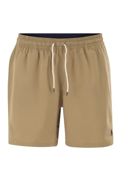 Polo Ralph Lauren Traveler Classic 14.6 Cm Beach Boxers In Neutral