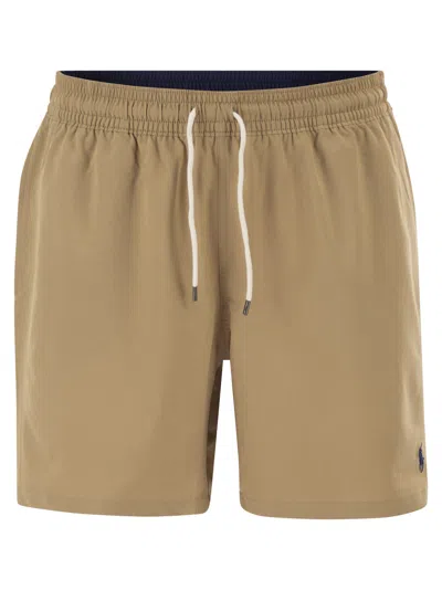 Polo Ralph Lauren Traveler Classic 14.6 Cm Beach Boxers In Neutral