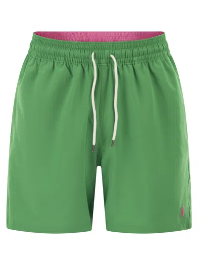 Polo Ralph Lauren Traveler Classic 14.6 Cm Beach Boxers In Green