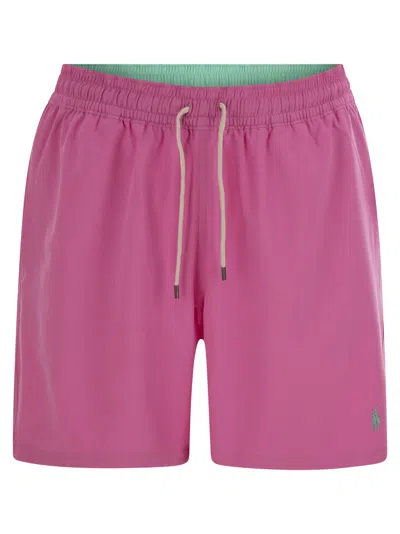 Polo Ralph Lauren Traveler Classic 14.6 Cm Beach Boxers In Pink
