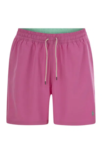 Polo Ralph Lauren Traveler Classic 14.6 Cm Beach Boxers In Pink