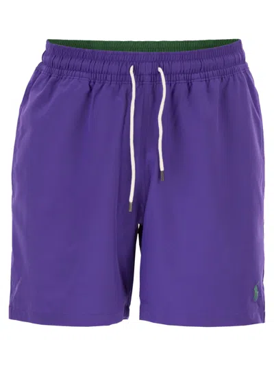 Polo Ralph Lauren Traveler Classic 14.6 Cm Beach Boxers In Purple