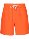 Polo Ralph Lauren Traveler Straight-leg Mid-length Recycled Swim Shorts In Orange
