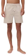 Polo Ralph Lauren Traveler Seersucker Swim Trunks 6 Coastal Beige Seersucker In Neutral