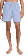 Polo Ralph Lauren Traveler Straight-leg Mid-length Striped Cotton-blend Seersucker Swim Shorts In Cruise Royal Seersucker