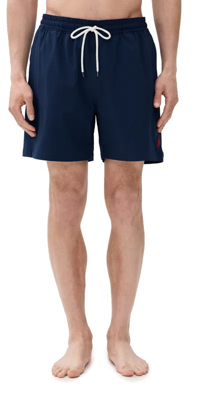 Polo Ralph Lauren Traveler Solid Swim Trunks Newport Navy In Cruise Navy