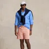 Polo Ralph Lauren Traveler Stretch Classic Swim Trunk In Sailing Orange Seersucker