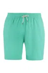 Polo Ralph Lauren Mens Two-slip-pockets Drawstring Swim Shorts Sunset Green Xxl In Green