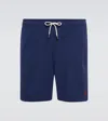 Polo Ralph Lauren Blue Swim Shorts With Elasticated Waist And Embroidered Pony Logo On The Front In Navy