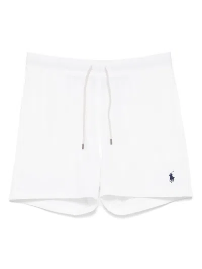 Polo Ralph Lauren Prepster Straight-leg Logo-embroidered Linen Drawstring Shorts In White