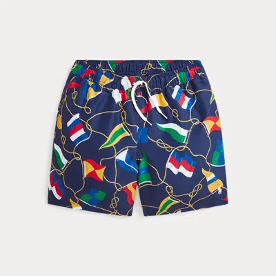 Polo Ralph Lauren Kids' Traveler Swim Trunk In Signal Flag Toss