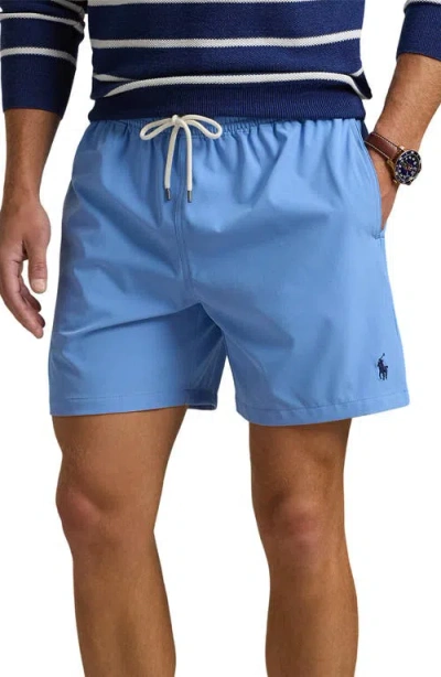 Polo Ralph Lauren Mens Traveler Two-slip-pockets Swim Shorts Harbor Island Blue Xl