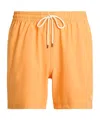 Polo Ralph Lauren Traveler Straight-leg Mid-length Recycled Swim Shorts In Orange