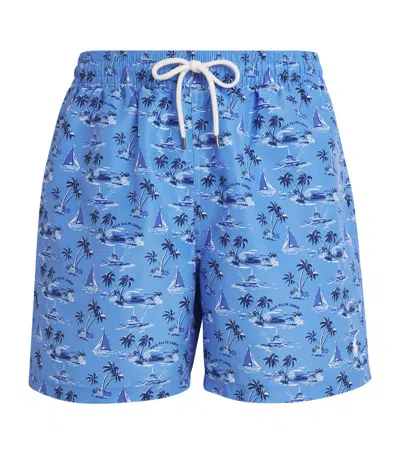 Polo Ralph Lauren Traveler Graphic-print Swim Shorts In Blue