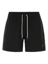 Polo Ralph Lauren Drawstring Waist Logo-patch Shorts In Black