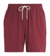 Polo Ralph Lauren Traveller Elasticated-drawstring Swim Shorts In Burgundy