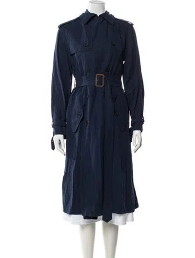 Pre-owned Polo Ralph Lauren Trench Coat In Blue