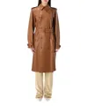 Polo Ralph Lauren Ralph Lauren Niles Lambskin Trench Coat In Brown