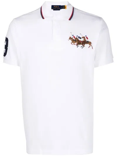 Polo Ralph Lauren Triple-pony Mesh Polo Shirt In White