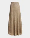 Polo Ralph Lauren Trivelas Woven Leather Maxi Skirt In Light Sand