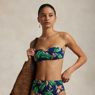 Polo Ralph Lauren Tropical-print Bandeau Bikini Top In Multi