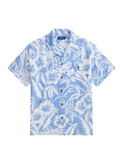 Polo Ralph Lauren Tropical Print Shirt In Blue
