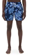 Polo Ralph Lauren Traveler Straight-leg Mid-length Floral-print Seersucker Swim Shorts In Blue Tropical 2020