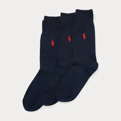 Polo Ralph Lauren Trouser Sock 3 Pack In Blue