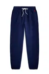 Polo Ralph Lauren Relaxed Fit Cotton Trousers With Elastic Waistband In Blue