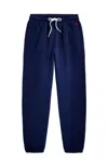 Polo Ralph Lauren Relaxed Fit Cotton Trousers With Elastic Waistband In Blue