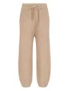 Polo Ralph Lauren Ribbed Texture Straight Trousers With Elastic Waistband In Brown