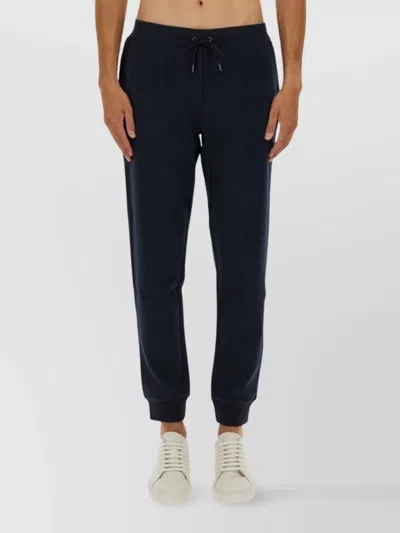 Polo Ralph Lauren Trousers Featuring Ribbed Cuffs And Elastic Waistband In Blue