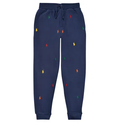 Polo Ralph Lauren Kids' Trousers With Allover Logos In Blu