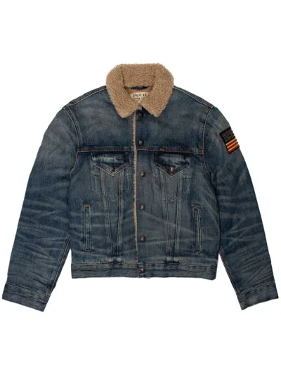 Polo Ralph Lauren Logo-appliqué Denim Jacket In Blue