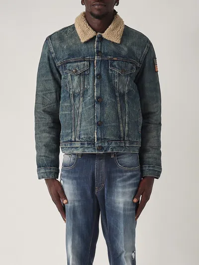 Polo Ralph Lauren Denim And Fleece Trucker Jacket In Blue