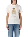 Polo Ralph Lauren Ivory Cotton Jersey T-shirt With Iconic Embroidered Polo Bear In White
